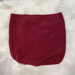 Maroon sparkle tube top